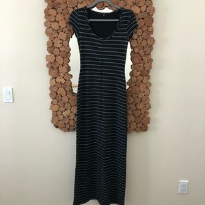 Tart black stripe knit maxi dress